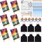 6 Set Pre Drawn Canvas for Painting for Adults Sip and Paint Kit with Easels 8 x 10 Inches Paint Party Kit with Printed Canvas Paints Brushes Palette Apron(Seaside Sunset)
